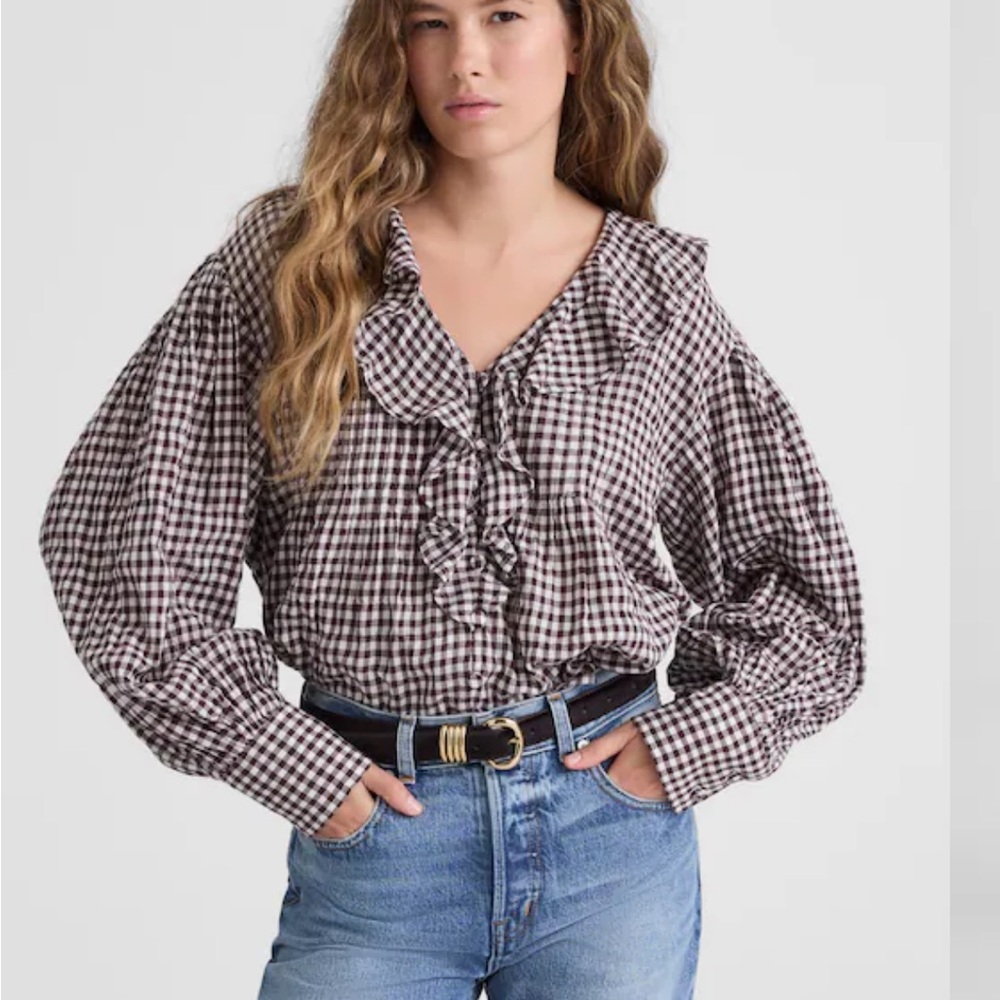 Madewell Ruffled Pintuck Top - Picture 7 of 10